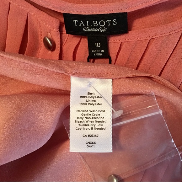 Talbots Salmon Peach Blouse with Matching Camisole - Picture 6 of 8